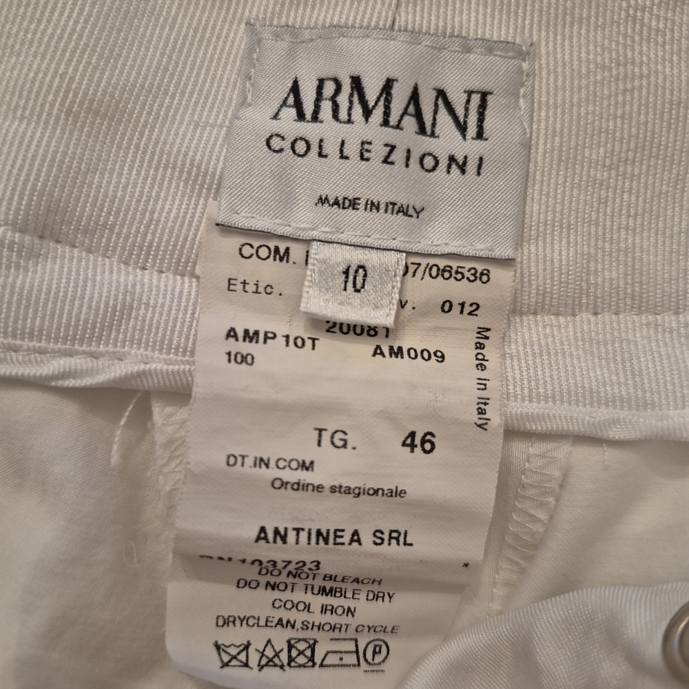 Armani Collezioni Classic White Pants - Runs Small, like Size 8